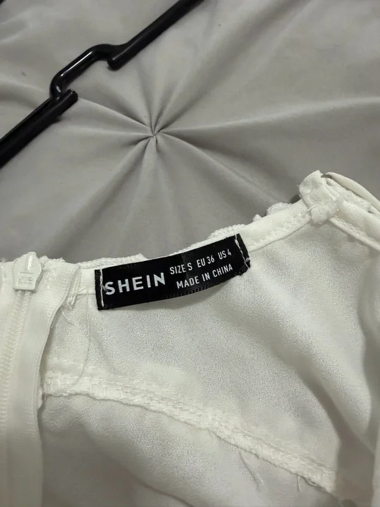 White Ruffle Trim Jumpsuit - Picture 8 of 9